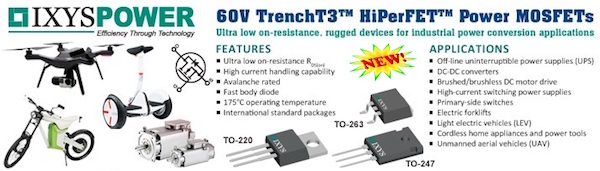IXYS 60V TrenchT3 MOSFET banner