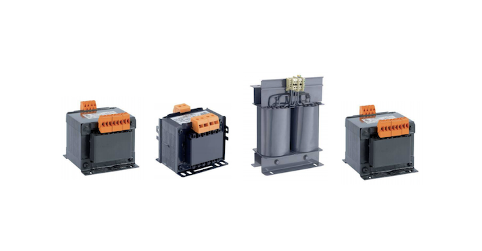 Isolating & Safety transformers, grey and orange devices